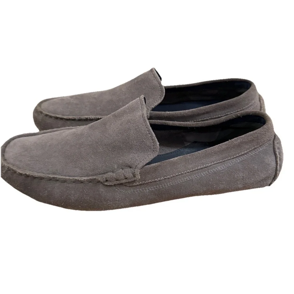Cole Haan‎ Shoes Grand OS Loafer Driving Moccasins Natural Suede Sz 11.5 M Grey